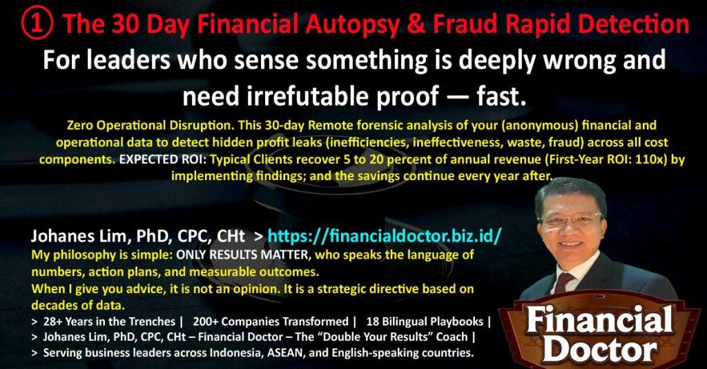 Financial Recovery, Cashflow problem, profit leak diagnosis, family business succession, mengatasi kerugian bisnis, mengatasi kesulitan keuangan, business turnaround expert