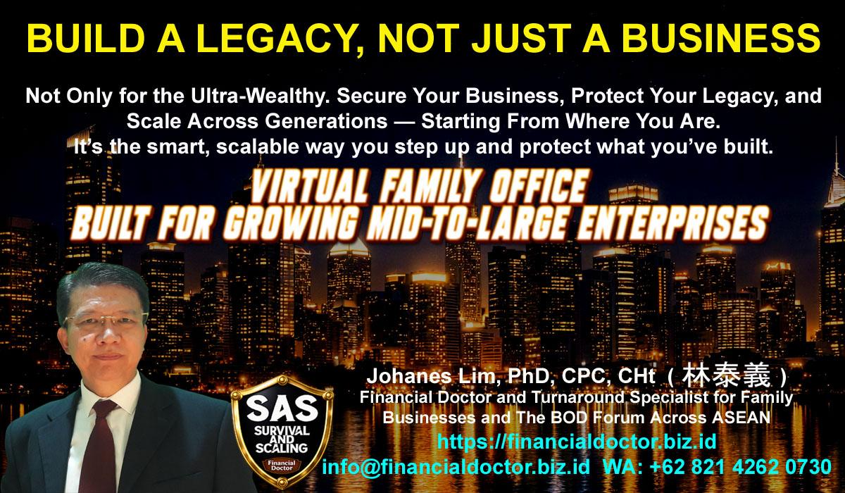 playbook doctor Johanes Lim, ghost empire, virtual family office, solusi bisnis, profit bisnis, problem bisnis, Financial Doctor
